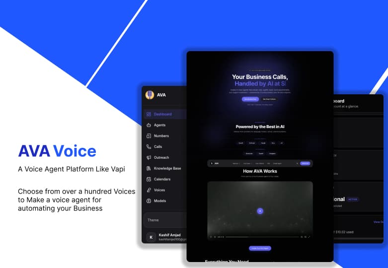 AVA Voice Agent: A voice-agent platform in the spirit of Vapi, pushing past its limitations with a faster, more flexible build for real-time conversations.